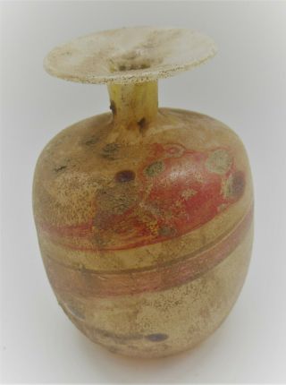 Ancient Roman Marbled Glass Medicine Bottle Circa 200 - 300ad