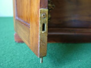 ANTIQUE APPRENTICE PIECE FIGURED WALNUT TABLE TOP CABINET DRAWERS LOCKING DOORS 8