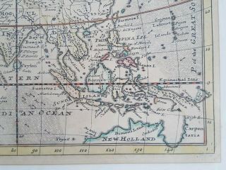 Herman Moll,  Antique Hand coloured Asia map from his small atlas (1715) 6