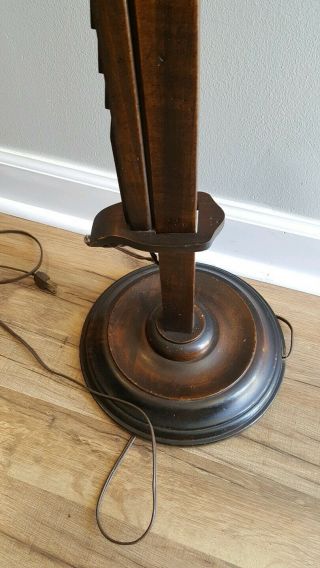 Frances Elkins Mahogany,  Adjustable Ratchet Floor Lamp Rare 1940s Mission 5