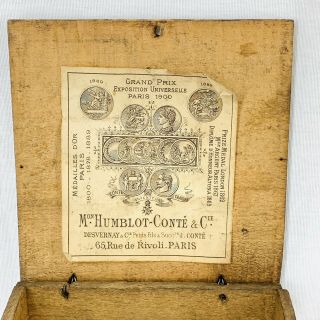 Exposition Universelle Paris 1900 Antique Wood Box Conte Crayon Inventor 4 