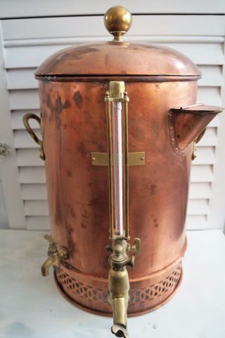 Antique Victorian Benham & Son Wigmore Copper Water Tea Coffee Urn Boiler Lid 11