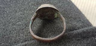 Roman copper Eye ring with blue stone stunning wearable artefact L52o 5