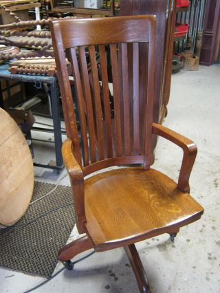 Oak High Back Office Chair