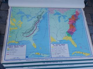 A J Nystrom Pull Down Americas History School Classroom Wall 11 Maps 1970s? 60s? 4