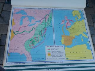 A J Nystrom Pull Down Americas History School Classroom Wall 11 Maps 1970s? 60s? 5
