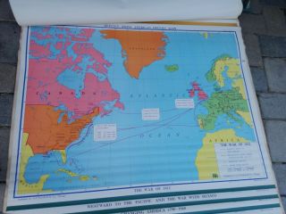 A J Nystrom Pull Down Americas History School Classroom Wall 11 Maps 1970s? 60s? 7