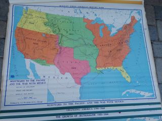 A J Nystrom Pull Down Americas History School Classroom Wall 11 Maps 1970s? 60s? 8