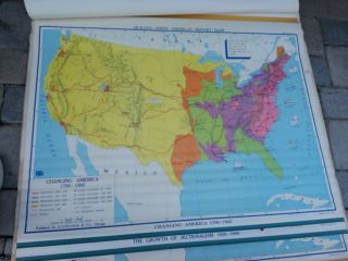 A J Nystrom Pull Down Americas History School Classroom Wall 11 Maps 1970s? 60s? 9