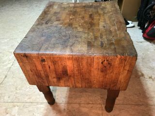 RARE Vintage Solid Wood Butcher Block Table 29 