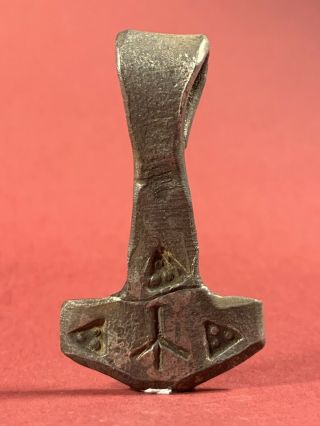 Ancient Viking Scandinavian Detailed Thor Hammer Amulet Pendant Circa 800 - 900ad