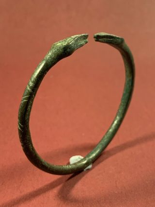 ANCIENT CELTIC BRONZE BRACELET CIRCA 1500 - 1000 BCE - DETAILED TERMINALS 10