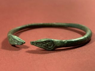 Ancient Celtic Bronze Bracelet Circa 1500 - 1000 Bce - Detailed Terminals