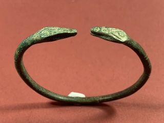 ANCIENT CELTIC BRONZE BRACELET CIRCA 1500 - 1000 BCE - DETAILED TERMINALS 3