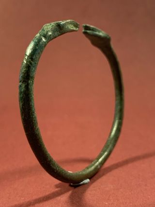 ANCIENT CELTIC BRONZE BRACELET CIRCA 1500 - 1000 BCE - DETAILED TERMINALS 7