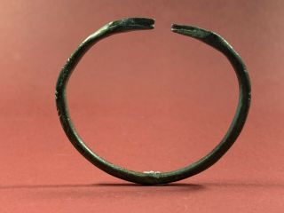 ANCIENT CELTIC BRONZE BRACELET CIRCA 1500 - 1000 BCE - DETAILED TERMINALS 9