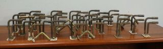 Antique Vintage Brass Gooseneck Curtain Rod Brackets 28 PC 26 Are Double 2