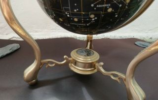 Night Sky Gemstone (showing solar constellations) Globe with Stand and compass 3