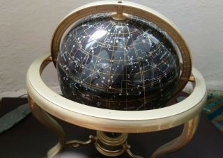 Night Sky Gemstone (showing solar constellations) Globe with Stand and compass 4