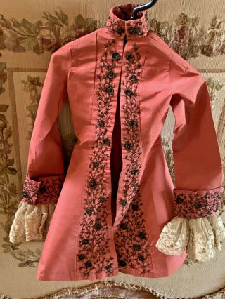 Rare Parisian Marionettes Jacket.  Antique Silk,  Lace & Metal Thread Embroidery