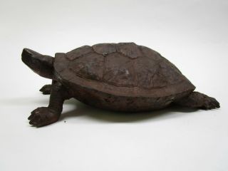 Japanese Turtle Ornament Rare Art Figure Rare Iron Japan Old 664h
