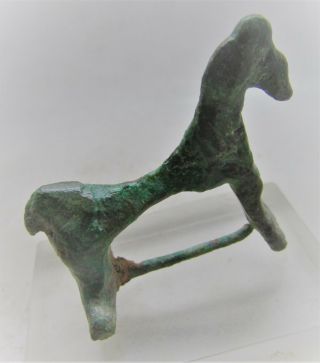 SCARCE ANCIENT ROMAN BRONZE HORSE SHAPED FIBULA BROOCH AUTHENTIC ARTEFACT 3