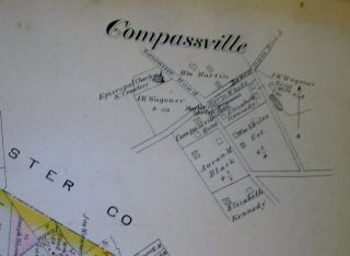 WEST CALN CHESTER COUNTY 1883 MAP COMPASSVILLE CAINS COATESVILLE PENNSYLVANIA 4