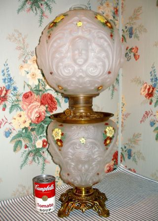 C.  1900 Consolidated Baby Face Parlor Gwtw Banquet Lamp,  Victorian