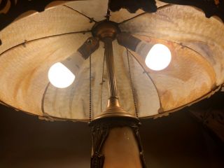 Antique Art Nouveau Slag Glass Table Lamp 6