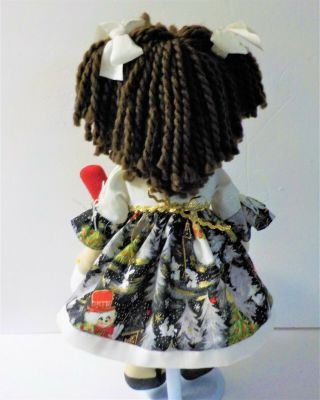 HANDMADE Primitive Raggedy Ann DOLL GLITTERING CHRISTMAS IN JULY/ SNOWMAN DOLL 7