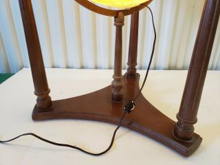 Rare Vintage Replogle Heirloom 16” two switch Lighted Library Globe floor stand 6
