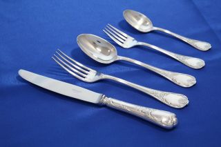 Christofle MARLY Silver - plate 5 - piece Place Setting FRANCE knife forks spoons TX 2