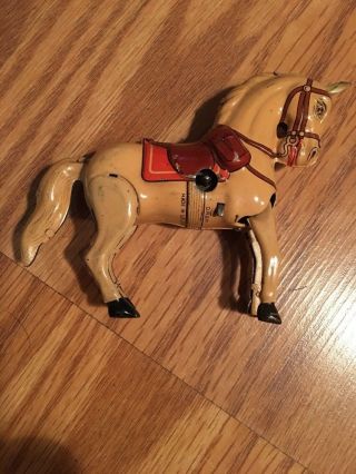 Vintage Germany Drgm Tin Horse Made In Us Zone Litho 3 3/4” Very Rare