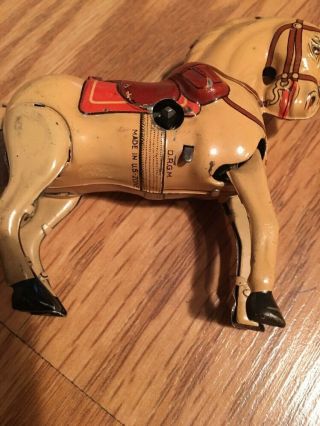Vintage Germany DRGM Tin Horse Made In US Zone Litho 3 3/4” Very Rare 2
