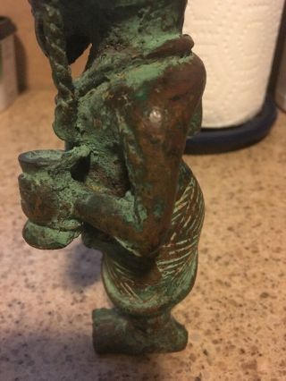 Vintage Antique African Tribal Statue Sculpture Figurine Bronze Cast Metal 7.  5” 11