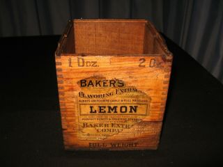 VINTAGE BAKER’S EXTRACT COMPANY WOODEN BOX CRATE ADVERTISING WOOD BOX JOINT 2