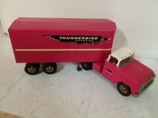 Antigue Red 1959 Tonka thunderbird Express Semi Tractor Trailer 2