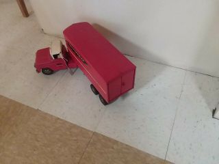 Antigue Red 1959 Tonka thunderbird Express Semi Tractor Trailer 4