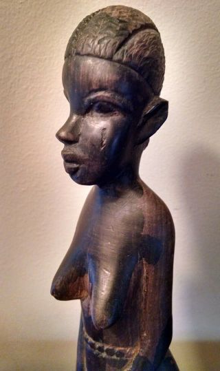 Antique African Wood Statue Female Figure Fetish Carved Effigy Doll Sculpture14 