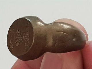 EXEPTIONAL EXTREMELY RARE ANCIENT ROMAN BRONZE SEAL RING/LEGION.  18,  8 GR.  20 MM 4