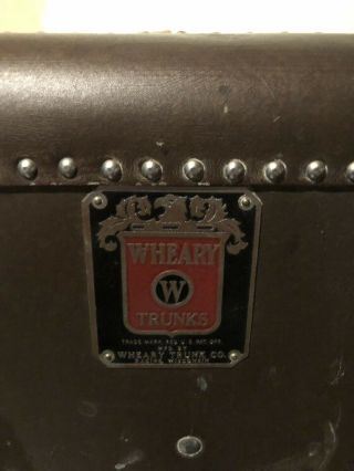 Vintage Antique Wheary Wardrobe Steamer Trunk w/ drawers Train car baggage 2