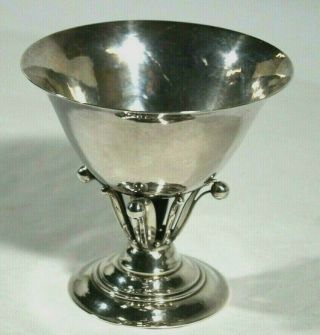 Georg Jensen Denmark Sterling Footed Compote Bowl C.  1925 - 1932 8