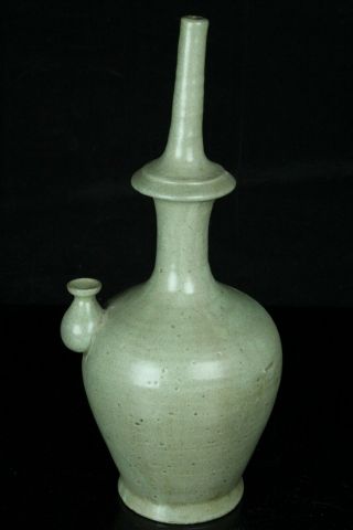 Ju093 Korean Goryeo Celadon Porcelain Jyobin Big Bottle Water Jug Ewer