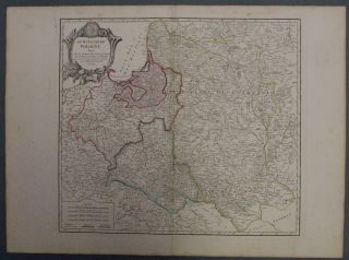 Poland & Lithuania 1797 Vaugondy/delamarche Antique Copper Engraved Map