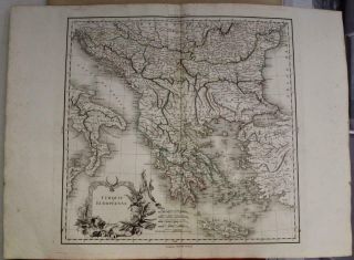 Greece Macedonia Albania Balkan Countries 1797 Vaugondy & Delamarche Antique Map