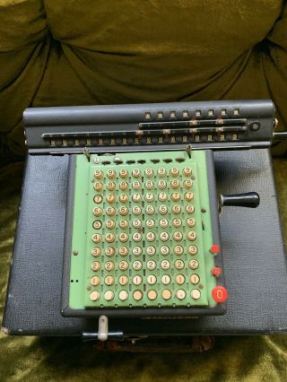 Antique Rare Monroe Adding Calculator Machine With The Case,  Guaranty 8