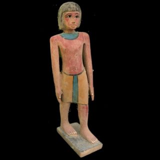 Ancient Huge Egyptian Wooden Statuette 300 Bc (1) 38 Tall