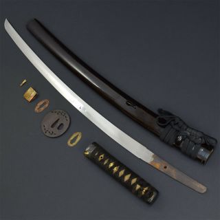 Authentic NIHONTO JAPANESE SAMURAI KATANA SWORD WAKIZASHI w/KOSHIRAE ANTIQUE NR 8