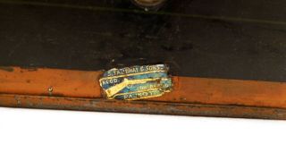 Antique Metal Strong / Lock Box.  S.  Tajbhai & Sons Gun Brand.  Documents,  Tray 7