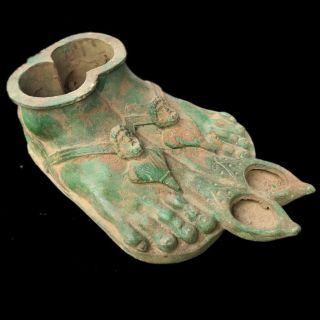 Rare Ancient Life Sized Roman Bronze Busted Feet Lamp - 200 - 400 Ad 3.  8kg